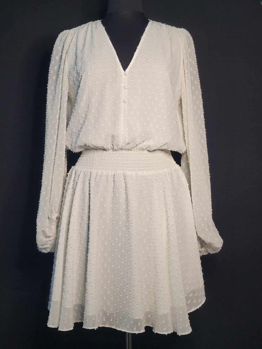 Anna Cate Caelynn Long Sleeve White Mini Dress